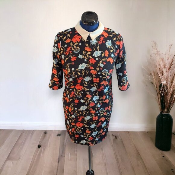 Reserved.com Floral Wednesday Adams Style Collar Dress Size US 4, UK 8, EUR 36 - Picture 2 of 13